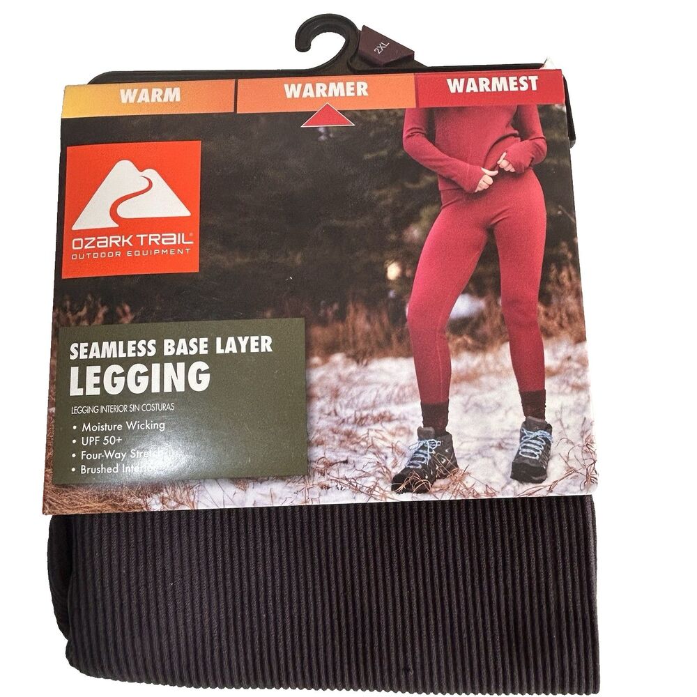 New Ozark Trail Warmer Womens Base Layer Legging Size XXL Black Ribbed Knit